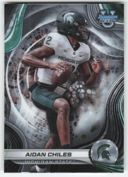 2024 Bowman University Best #76 Aidan Chiles Michigan State Spartans FB1-623