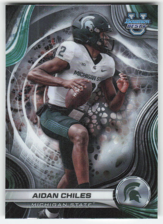2024 Bowman University Best #76 Aidan Chiles Michigan State Spartans FB1-623