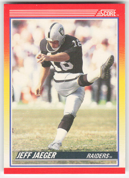 1990 Score #287 Jeff Jaeger Los Angeles Raiders Rookie FB1-632