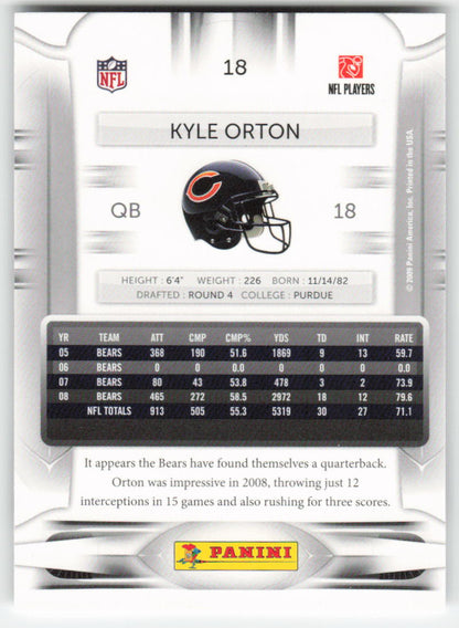 2009 Playoff Prestige #18 Kyle Orton Chicago Bears FB1-667