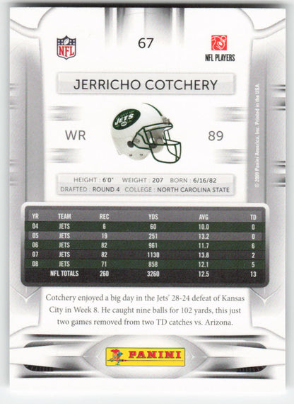 2009 Playoff Prestige #67 Jerricho Cotchery New York Jets FB1-670