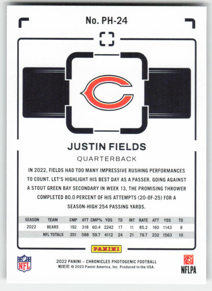 2022 Panini Chronicles #PH-24 Justin Fields Photogenic Chicago Bears FB1-678