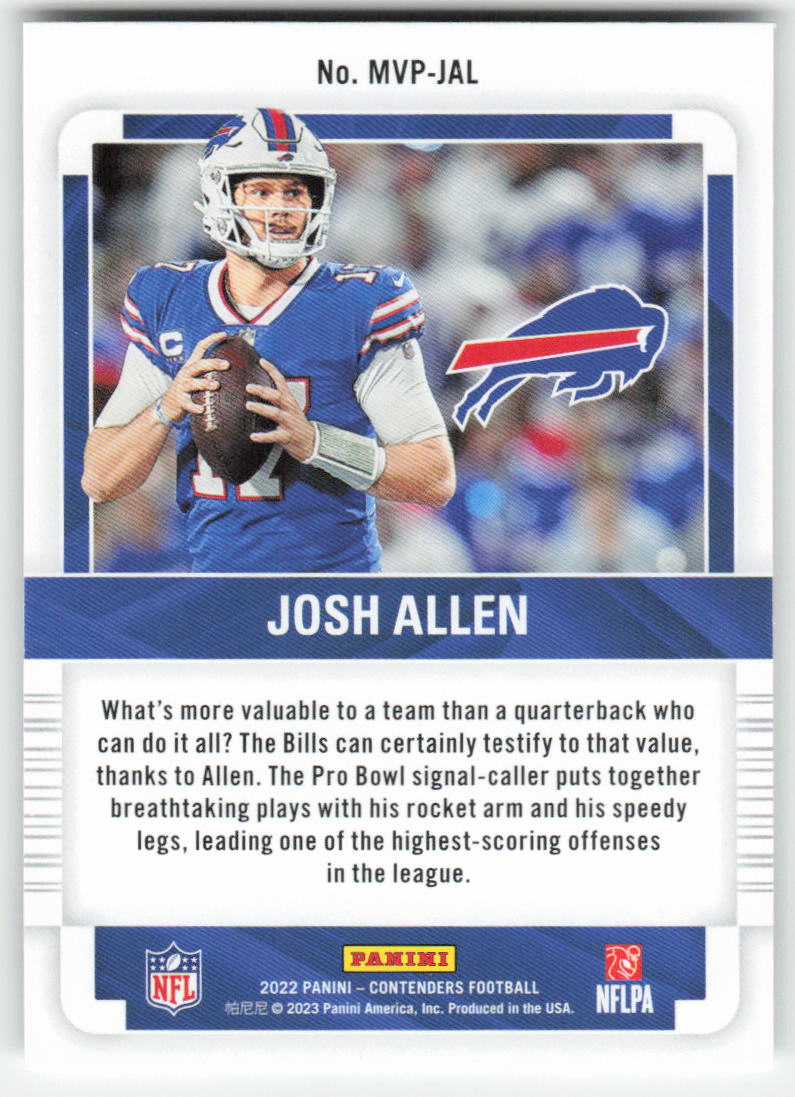 2022 Panini Contenders #MVP-JAL Josh Allen MVP Contenders Buffalo Bills FB1-681