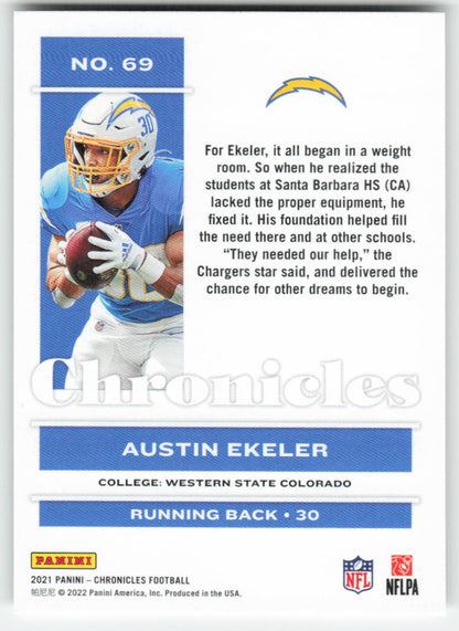 2021 Panini Chronicles #69 Austin Ekeler Pink Los Angeles Chargers FB1-709