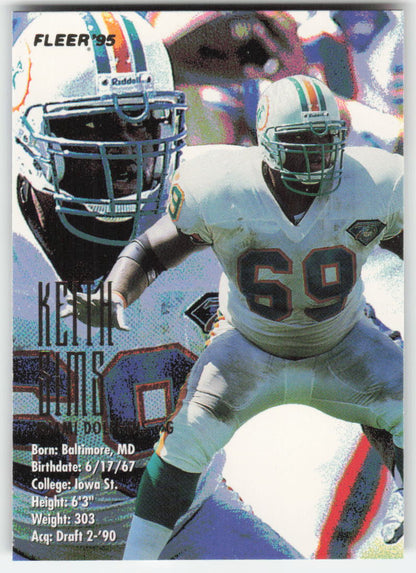1995 Fleer #225 Keith Sims Miami Dolphins FB1-713