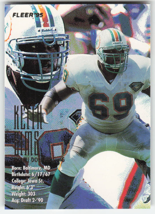 1995 Fleer #225 Keith Sims Miami Dolphins FB1-713