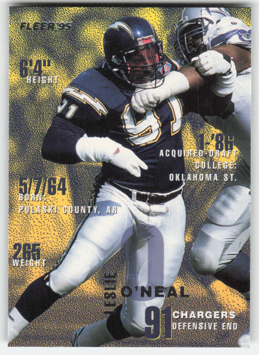 1995 Fleer #336 Leslie O'Neal San Diego Chargers FB1-714