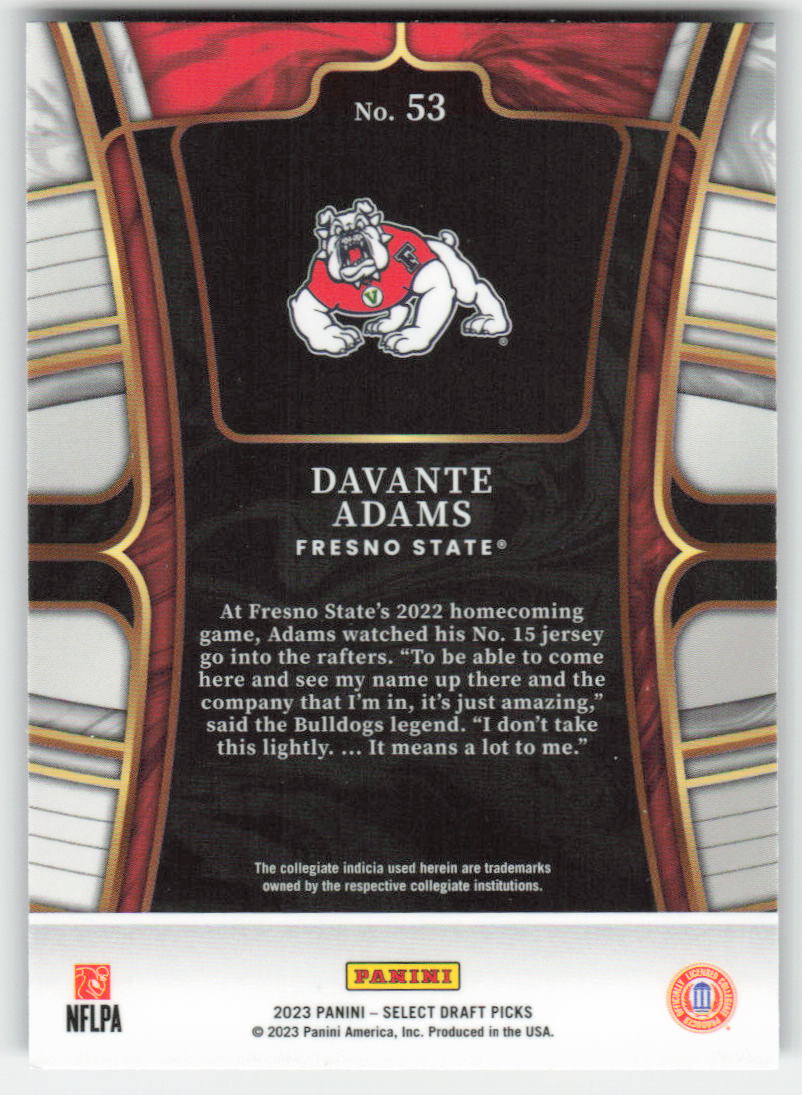 2023 Panini Select Draft Picks #53 Davante Adams Blue Retail FB1-719