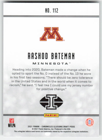 2021 Panini Chronicles #8 Rashod Bateman Baltimore Ravens Rookie FB1-724