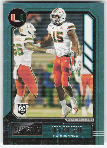 2021 Panini Chronicles Draft Picks #326 Greg Rousseau Miami Hurricanes FB1-727