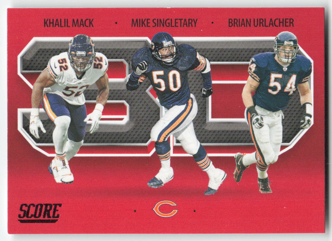 2021 Score #3D1 Urlacher / Mack / Singletary 3D Red Chicago Bears FB1-732
