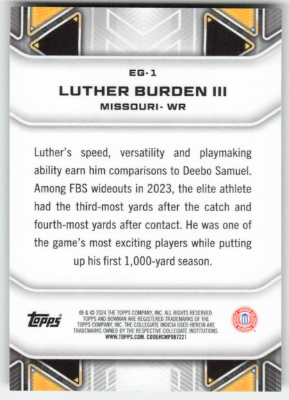 2024 Bowman Best U #EG-1 Luther Burden III Elements Game FB1-734