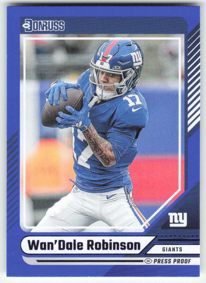 2024 Donruss #272 Wan'Dale Robinson Press Proof Blue New York Giants FB1-737