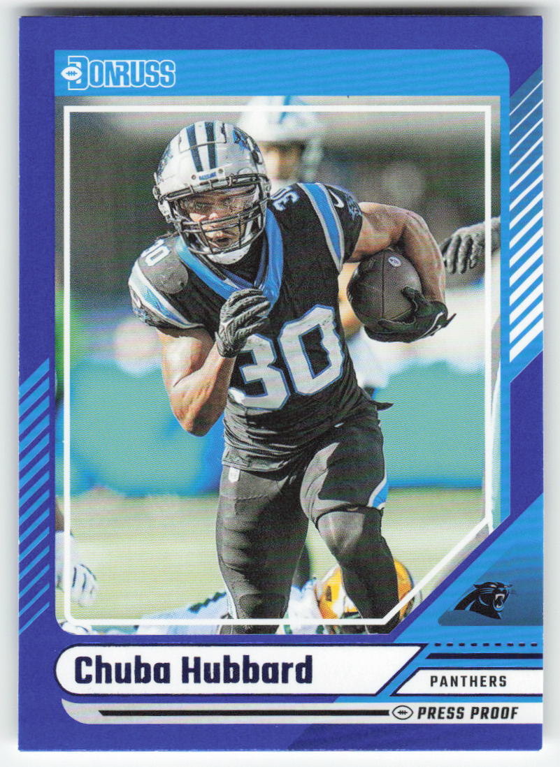 2024 Donruss #117 Chuba Hubbard Press Proof Blue Carolina Panthers FB1-738