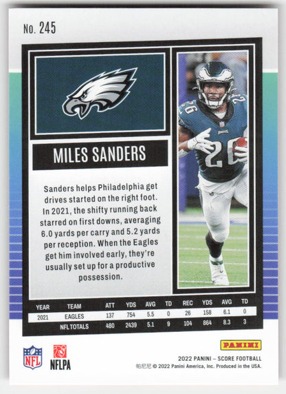 2022 Score #245 Miles Sanders Red Philadelphia Eagles FB1-746