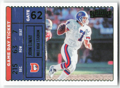 2022 Panini Contenders #GDT-JEL John Elway Game Day Ticket Emerald FB1-749