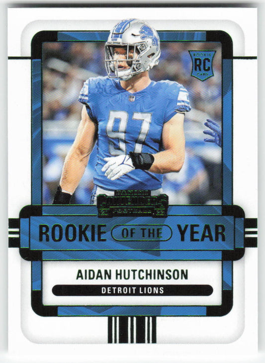 2022 Panini Contenders #ROY-AHU Aidan Hutchinson Rookie Year Green FB1-750