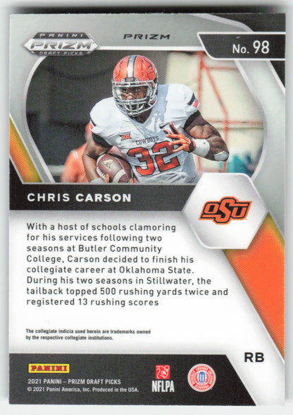 2021 Panini Prizm Draft Picks Collegiate #98 Chris Carson Green OSU FB1-756