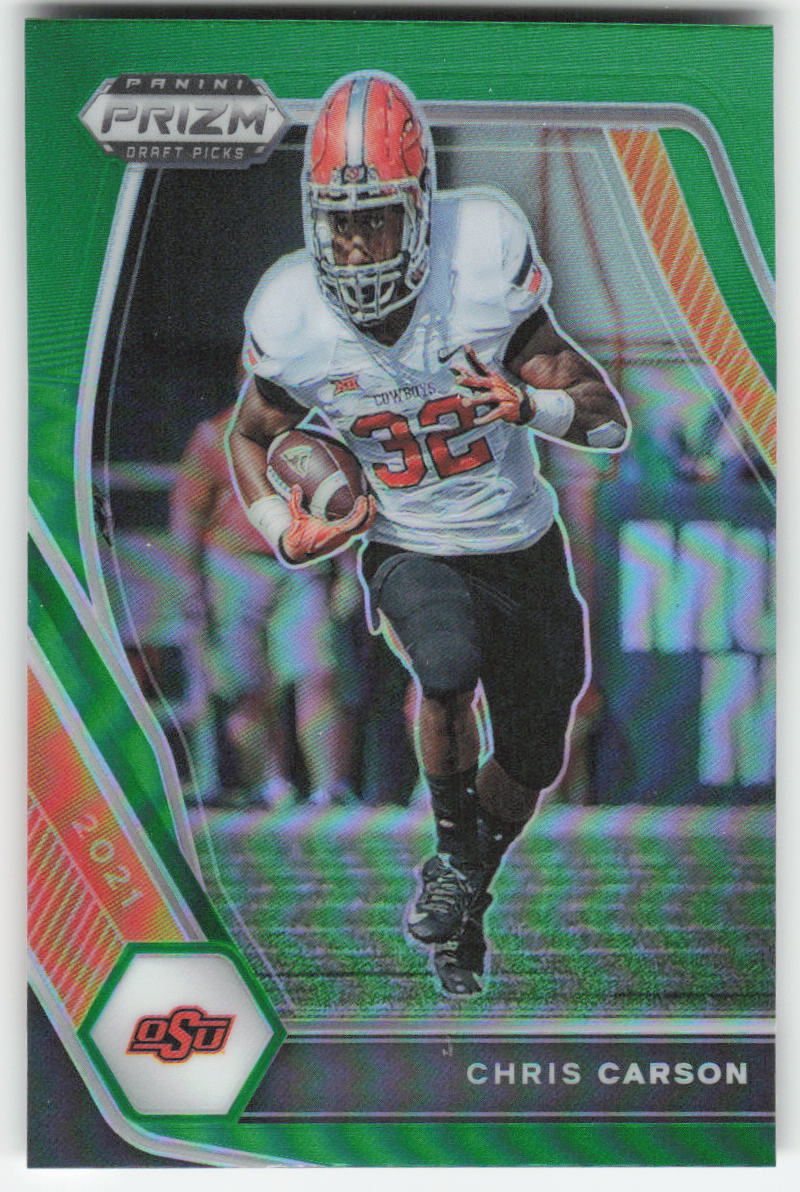 2021 Panini Prizm Draft Picks Collegiate #98 Chris Carson Green OSU FB1-756