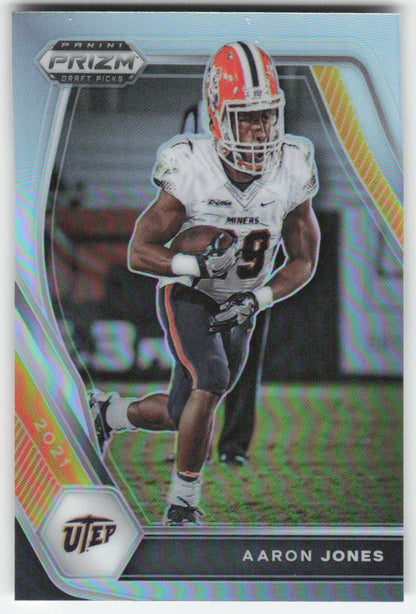 2021 Panini Prizm Draft Picks Collegiate #97 Aaron Jones Silver UTEP FB1-757