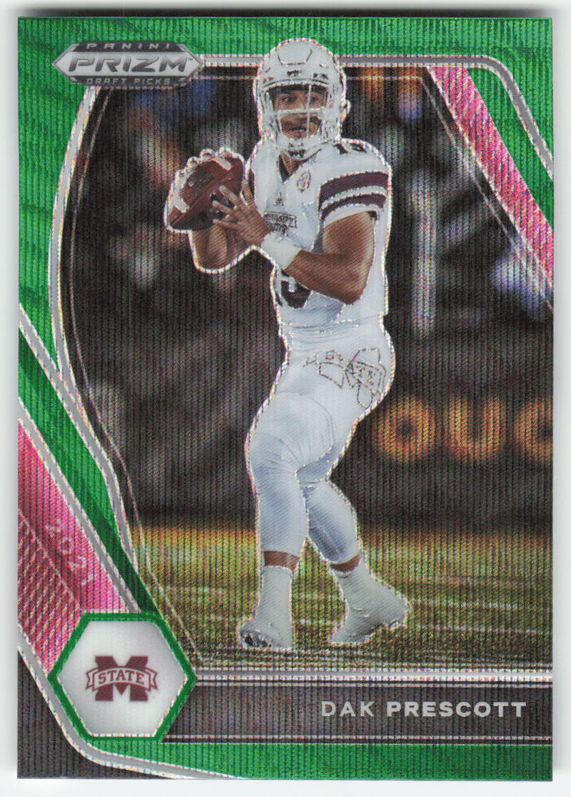 2021 Panini Prizm Draft Picks Collegiate #9 Dak Prescott Green FB1-759