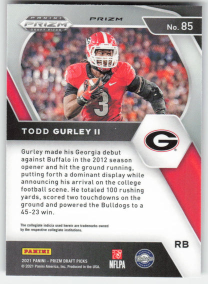 2021 Panini Prizm Draft Picks Collegiate #85 Todd Gurley Red White Blue FB1-762