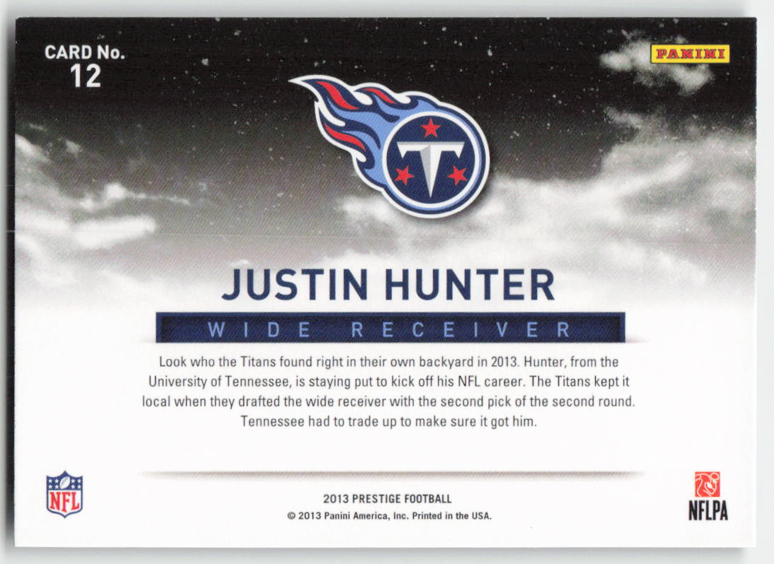 2013 Panini Prestige #12 Justin Hunter Draft City Destination Titans FB1-772