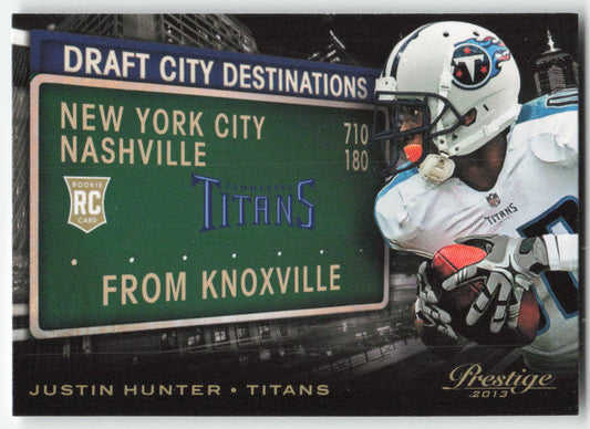2013 Panini Prestige #12 Justin Hunter Draft City Destination Titans FB1-772