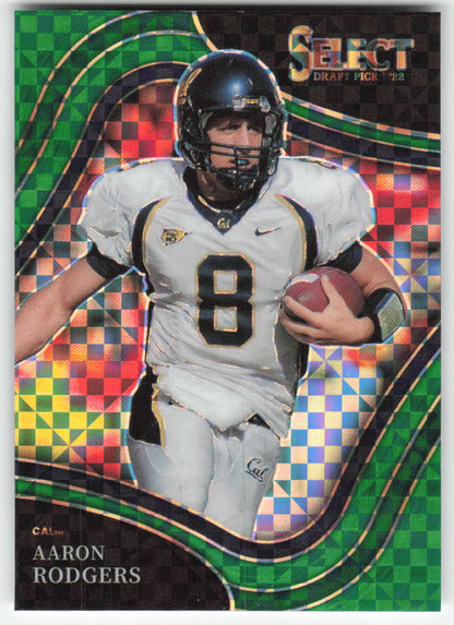 2022 Panini Select Draft Picks #126 Aaron Rodgers Green Squares Prizm FB1-778