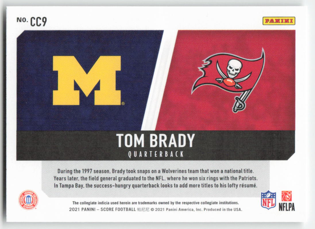 2021 Score #CC9 Tom Brady Collegiate Champions FB1-780