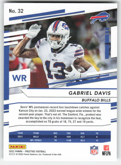 2022 Panini Prestige #32 Gabriel Davis Xtra Points Diamond Buffalo Bills FB1-786