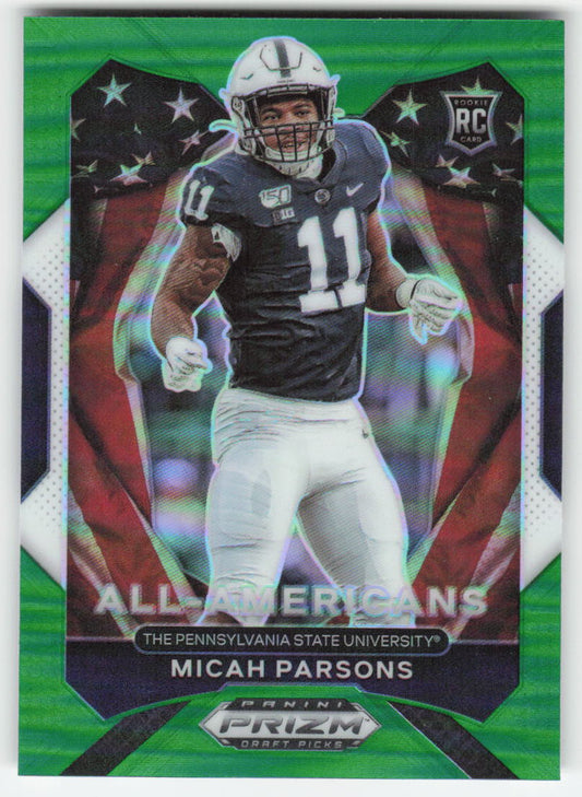 2021 Panini Prizm Draft Picks Collegiate #188 Micah Parsons Green FB1-787