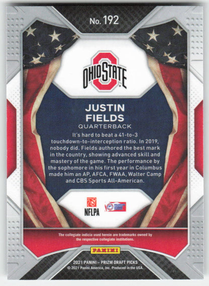 2021 Panini Prizm Draft Picks Collegiate #192 Justin Fields Ohio State FB1-789