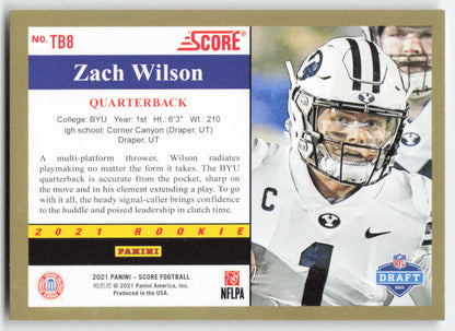 2021 Score #TB8 Zach Wilson 1991 Throwback BYU Cougars FB1-792