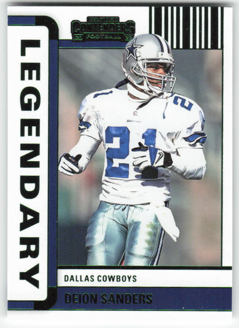 2022 Panini Contenders #LGD-DSA Deion Sanders Legendary Emerald FB1-795