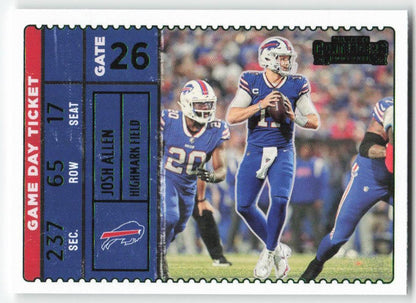2022 Panini Contenders #GDT-JAL Josh Allen Game Day Ticket EMERALD FB1-796