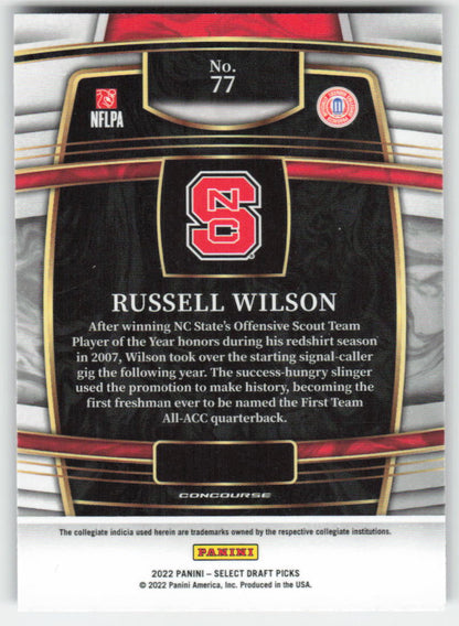 2022 Panini Select Draft Picks #77 Russell Wilson Blue Retail Base FB1-799