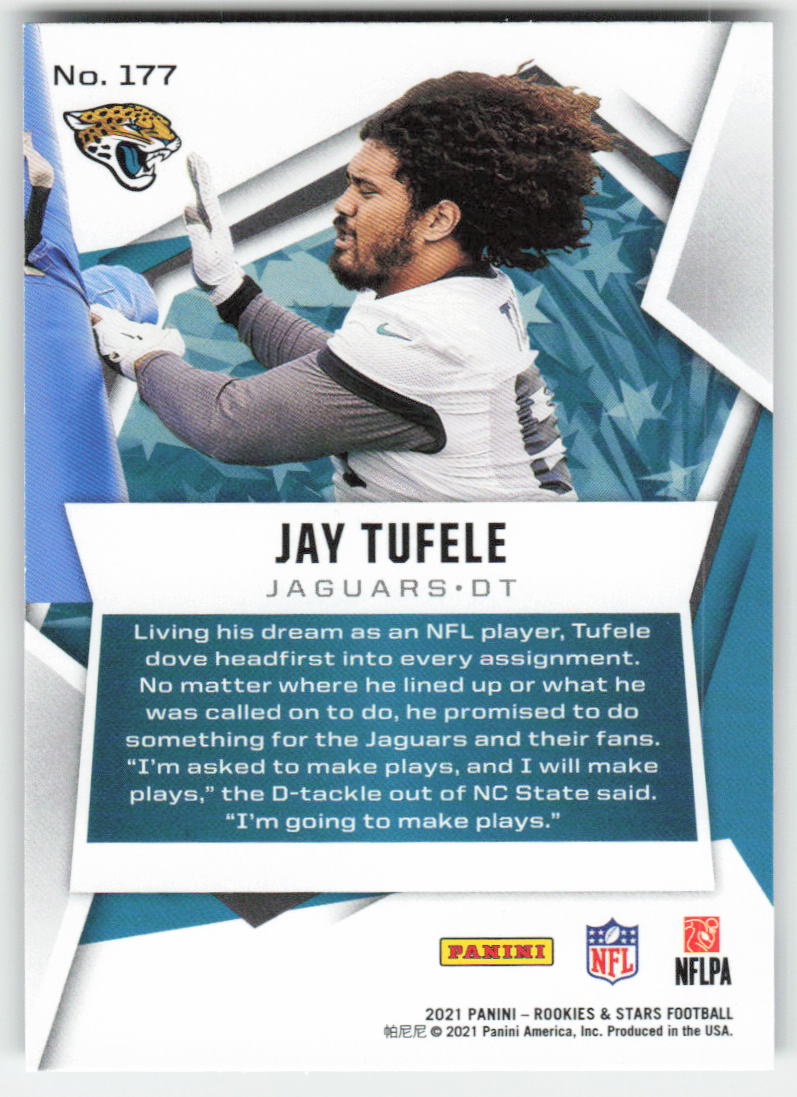 2021 Panini Rookies & Stars #177 Jay Tufele Green Jaguars Rookie FB1-803