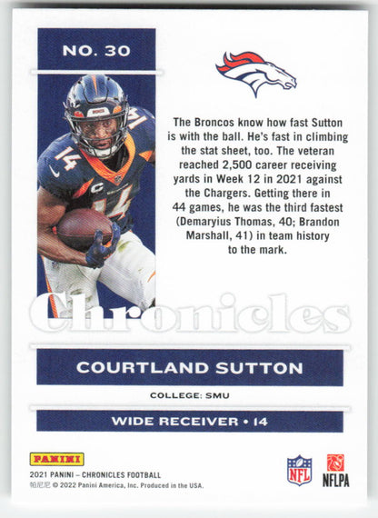 2021 Panini Chronicles #30 Courtland Sutton Denver Broncos FB1-805