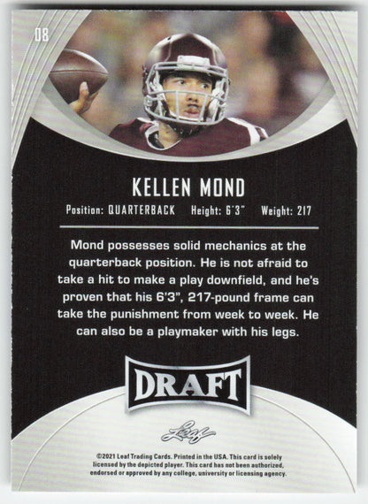 2021 Leaf Draft #08 Kellen Mond Texas A&M Aggies FB1-818