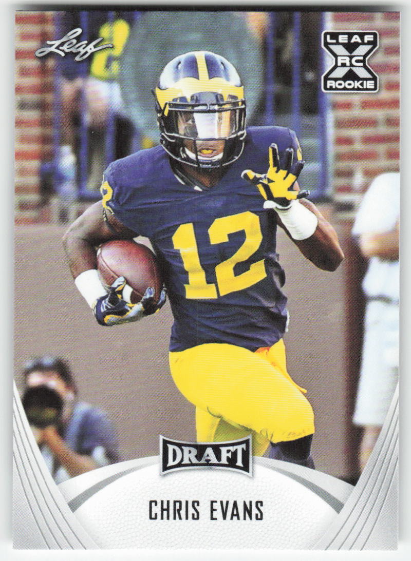 2021 Leaf Draft #19 Chris Evans Michigan Wolverines FB1-829