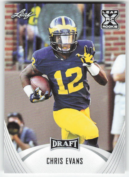 2021 Leaf Draft #19 Chris Evans Michigan Wolverines FB1-829