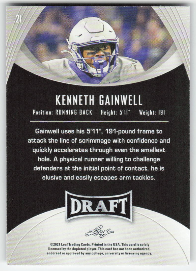 2021 Leaf Draft #21 Kenneth Gainwell Memphis Tigers FB1-831