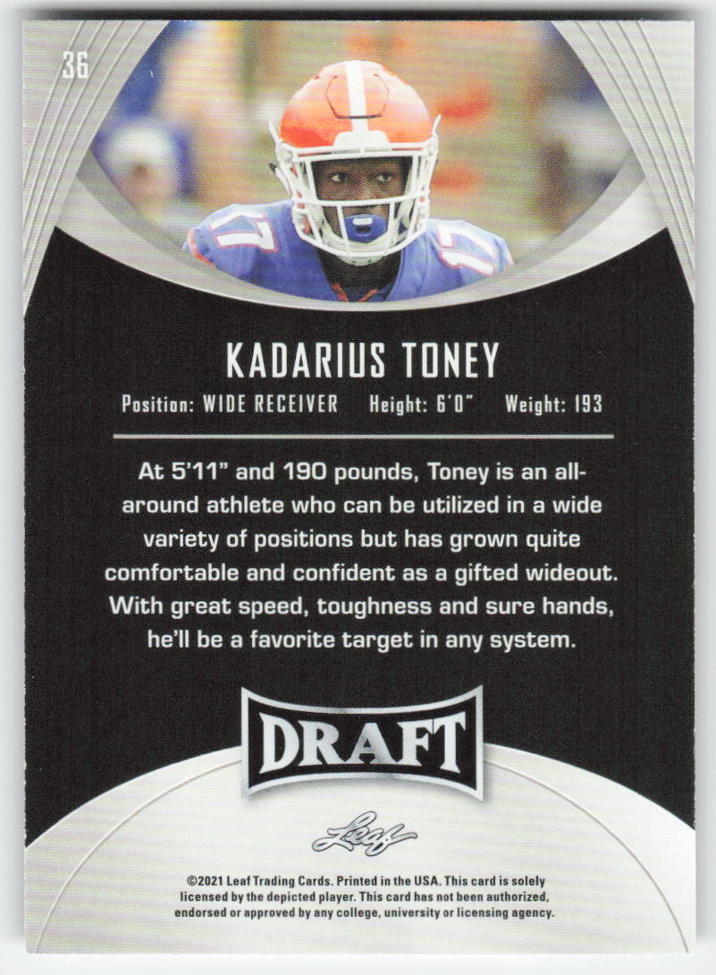 2021 Leaf Draft #36 Kadarius Toney Florida Gators FB1-843