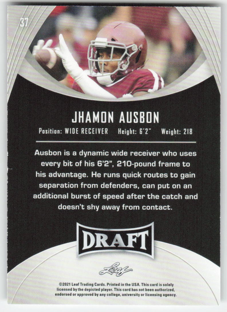 2021 Leaf Draft #37 Jhamon Ausbon Texas A&M Aggies FB1-844