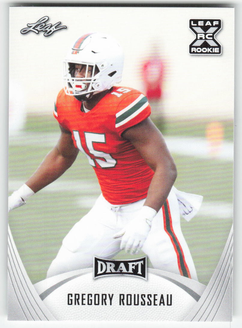 2021 Leaf Draft #39 Gregory Rousseau Miami Hurricanes FB1-846