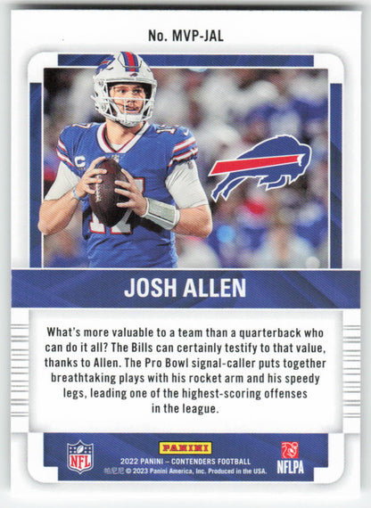 2022 Panini Contenders #MVP-JAL Josh Allen MVP Contenders Buffalo Bills FB1-856