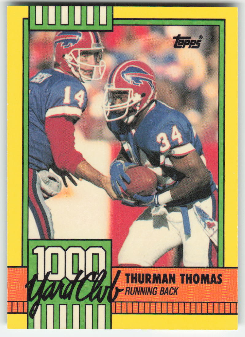 1990 Topps #11 Thurman Thomas 1000 Yard Club Buffalo Bills FB1-864