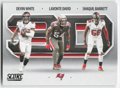 2021 Score #3D10 White / David / Barrett 3D Tampa Bay Buccaneers FB1-883