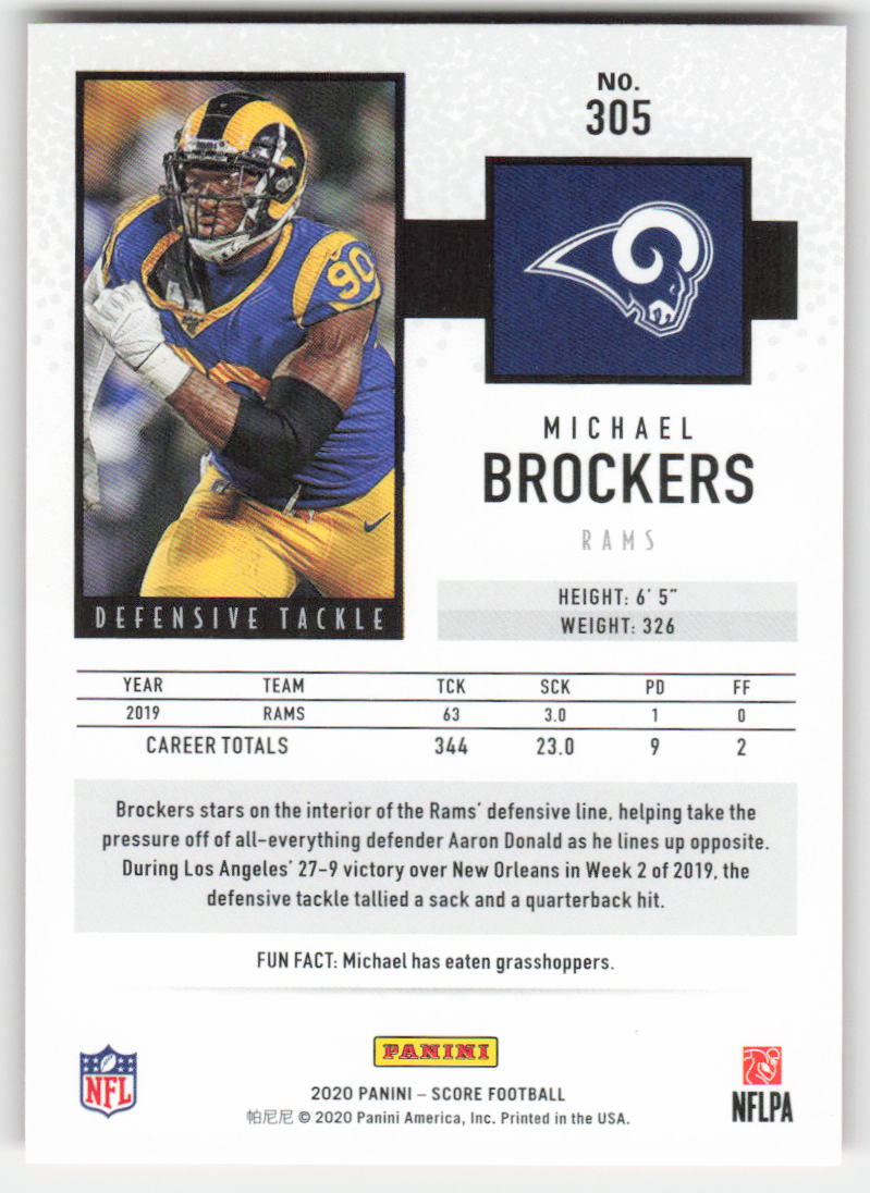 2020 Score #305 Michael Brockers Red Los Angeles Rams FB1-886